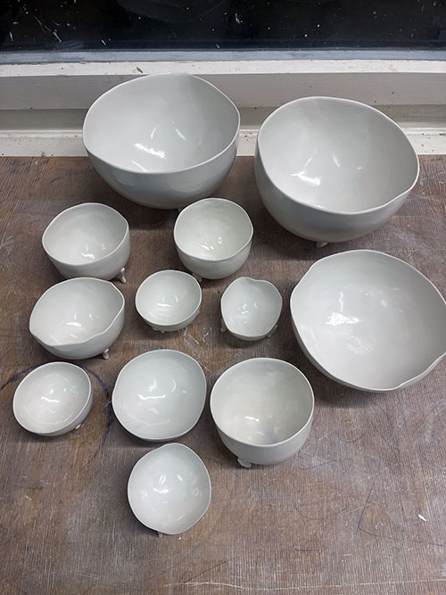 Arbeitsprozess: Nach dem Glasurbrand, Aufsicht